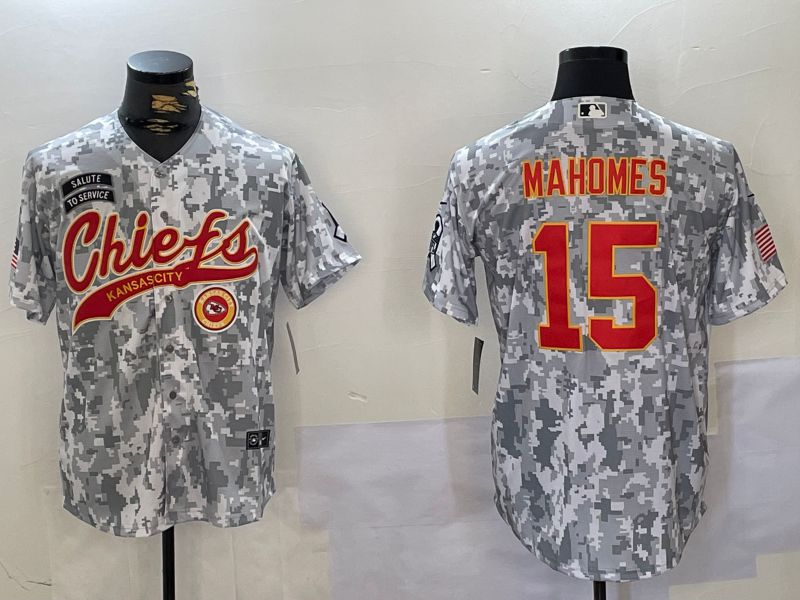 Men Kansas City Chiefs #15 Mahomes Nike Arctic Camo 2024 Salute to Service Limited NFL Jersey style 3->dallas cowboys->NFL Jersey